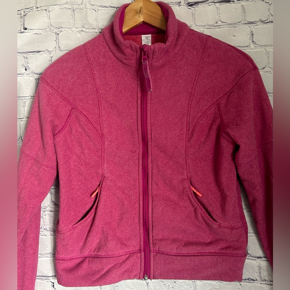IVIVVA by LULULEMON girls size 14 pink full zip fleece lined racket